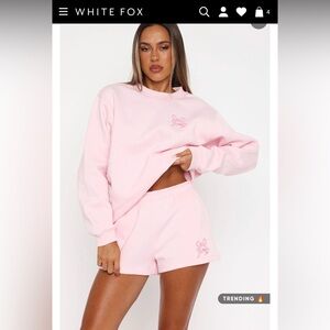 White Fox pink sweatshorts